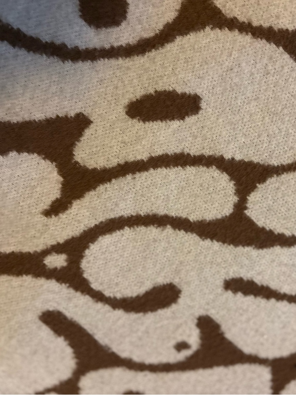 ROMWE Cream and Brown Abstract Crewneck Sweater